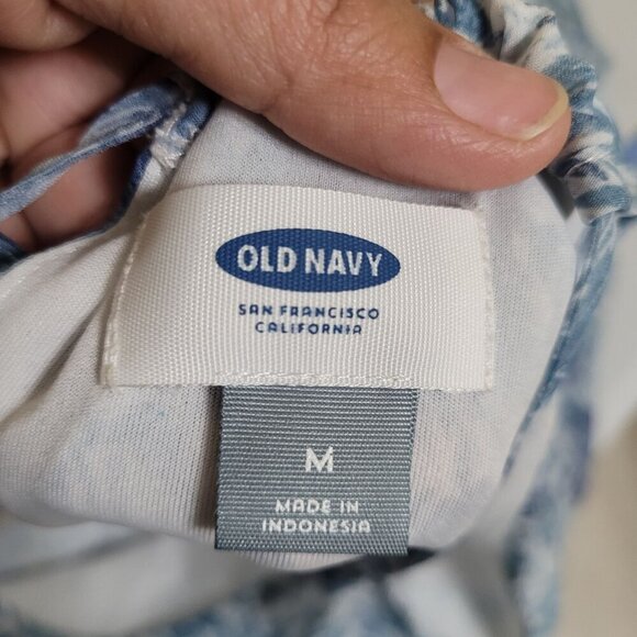 Old Navy Maxi Dress Sleeveless Tie-Front Lightweight Summer Tropical Size M - Picture 6 of 10